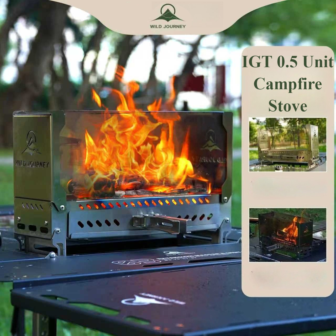 Outdoor Camping Fire Pit - SmiloDon Kamp Katlanır Mangal IGT Yarım