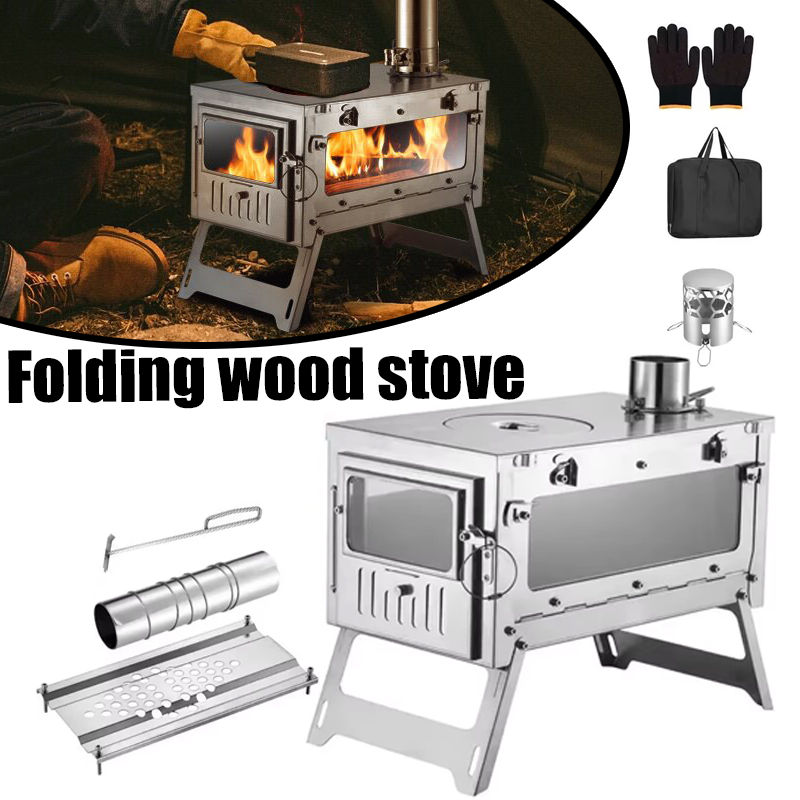 Outdoor Camping Fire Pit - 430 Paslanmaz Çelik Taşınabilir Çadır Soba
