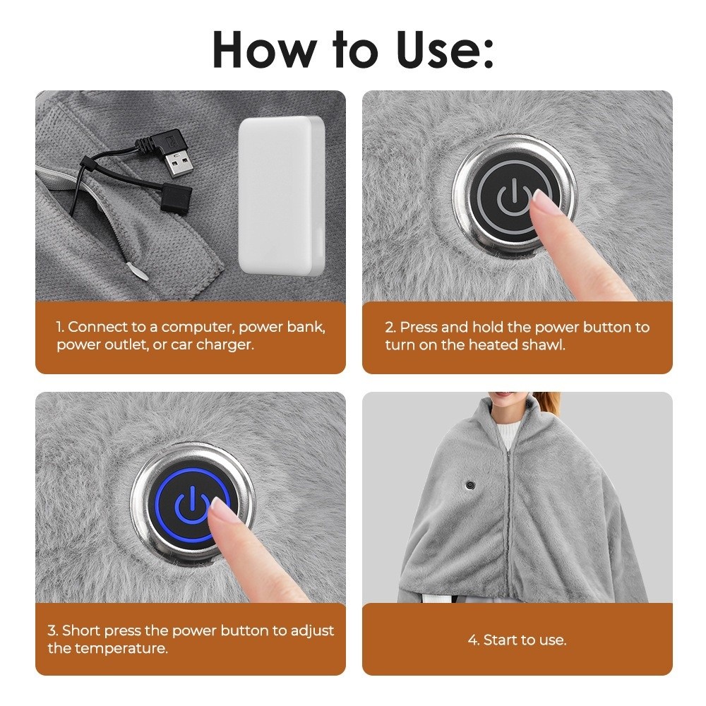 Outdoor Camping Heated Blanket - Yüksek Kaliteli Giyilebilir USB Elektrikli Isıtmalı
