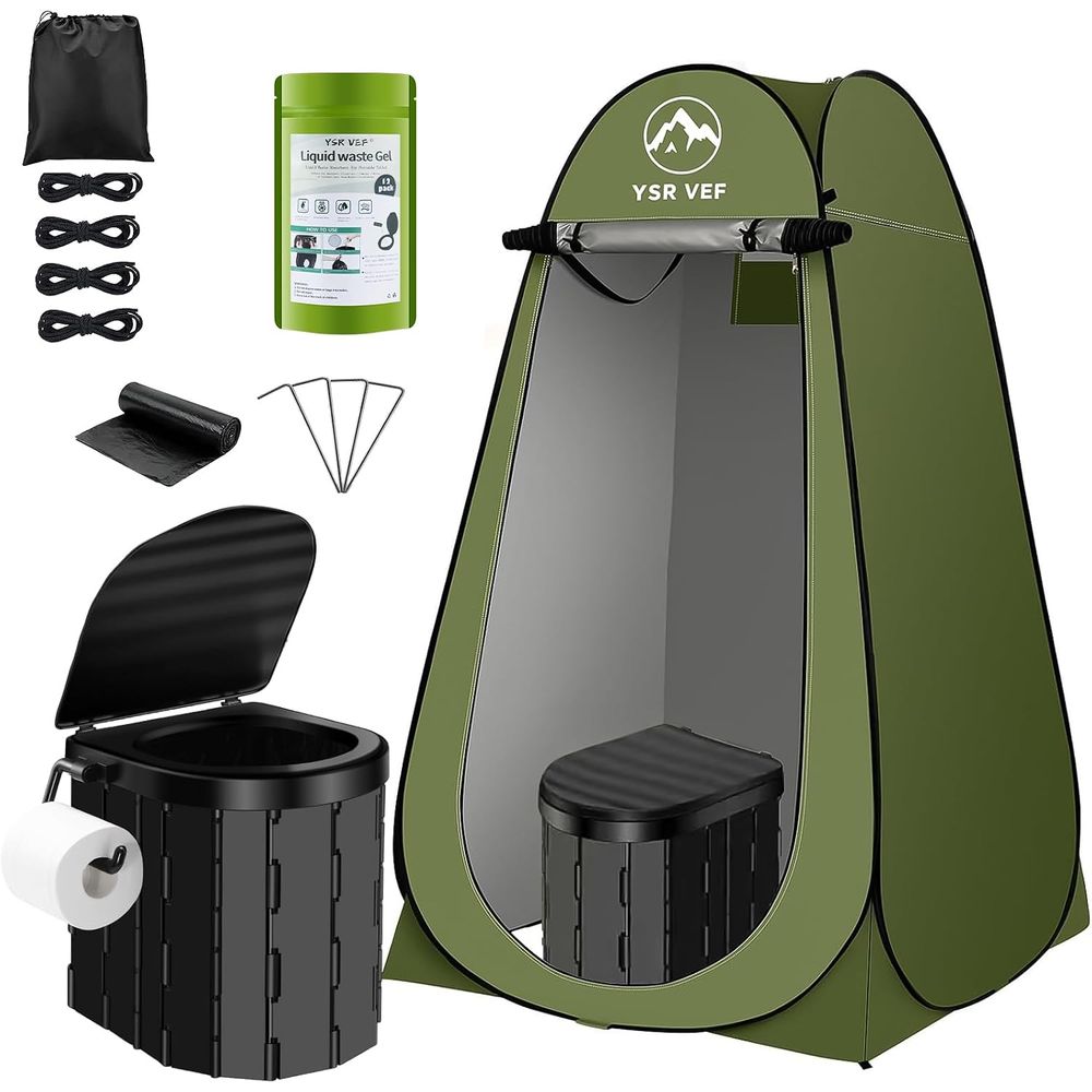 Outdoor Camping - Taşınabilir Tuvalet Seti, Açılır Gizlilik Çadırlı