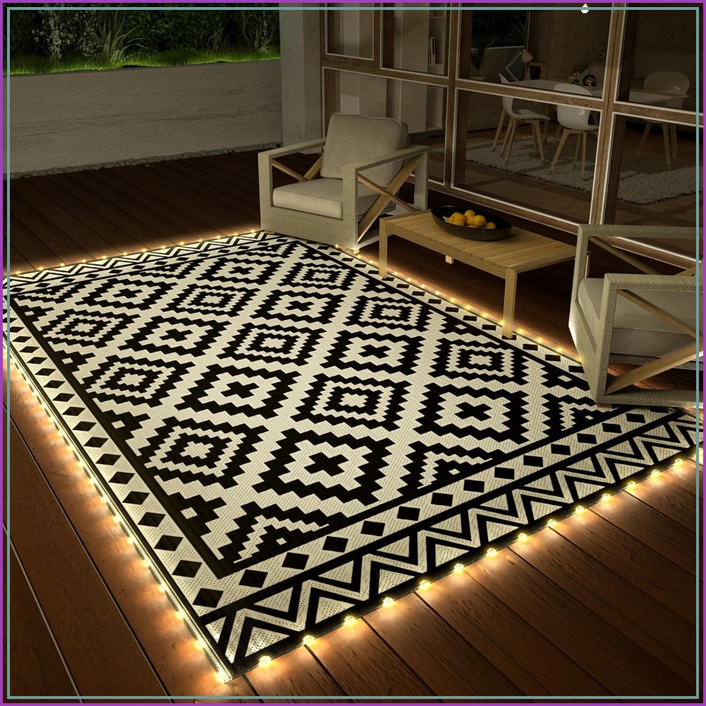 Outdoor Camping Rug With Led Lights - 5' X 8' LED Şerit Işıklı