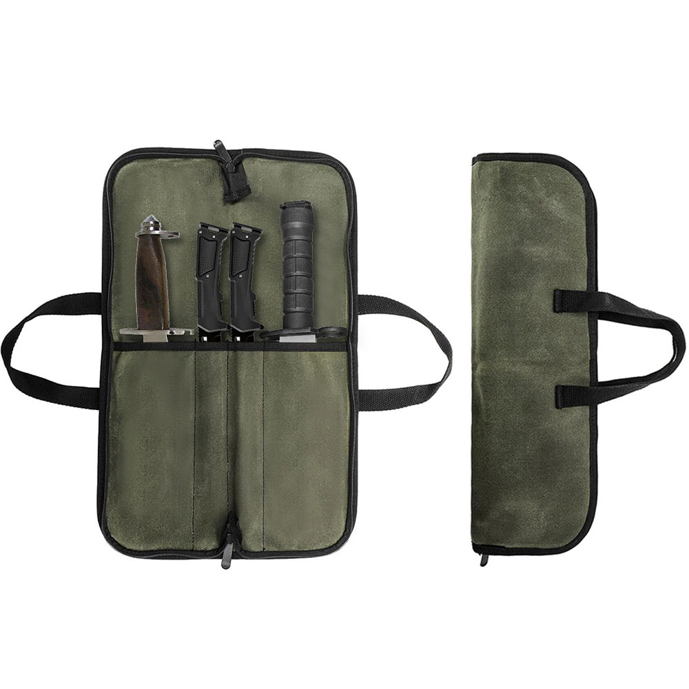 Camping Knife Multi-Tool - Cilalı Kanvas Bıçak Çantası Çok Bölmeli