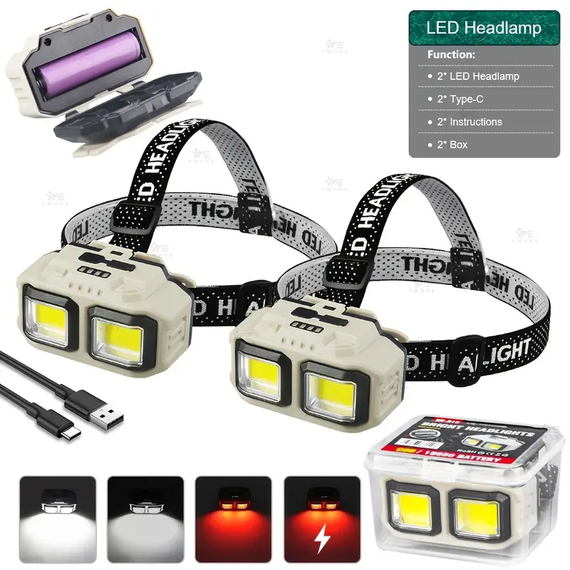 Headlamp - COB LED Far Şarj Edilebilir Far