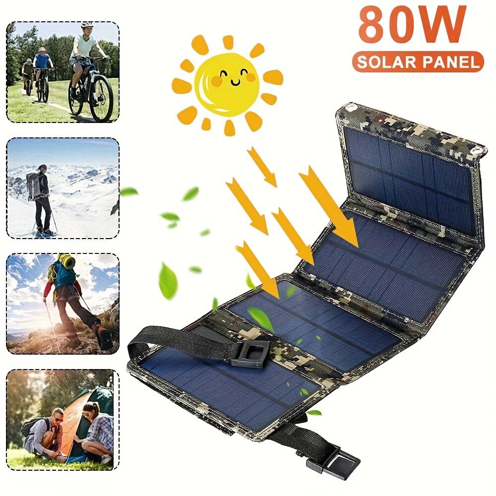 Outdoor Camping - Güneş Paneli 80W Taşınabilir Katlanabilir Güneş