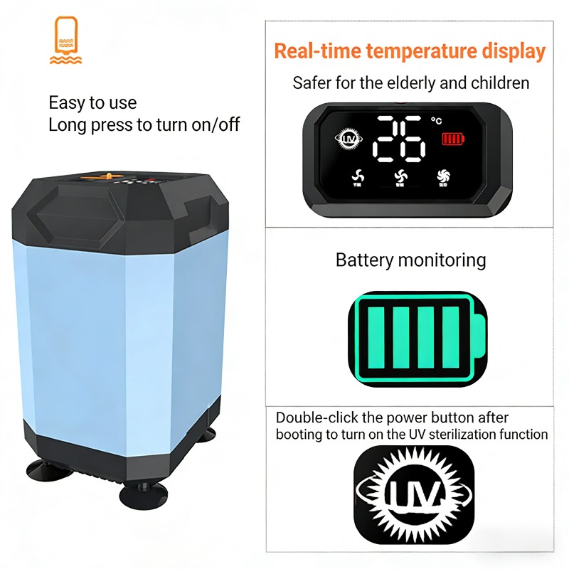 Outdoor Camping Carpet - 5400mAh/9000mAh Açık Hava Taşınabilir Kamp Duşu,