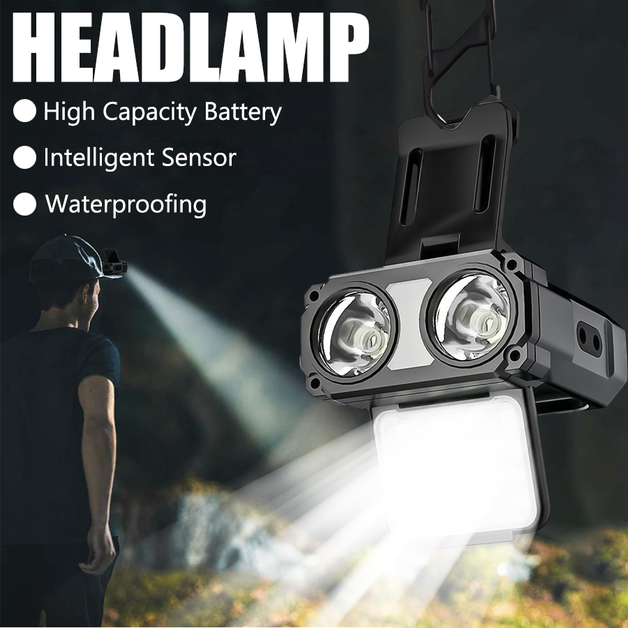Headlamp - Sensörlü COB LED Far Başlığı Klipsli