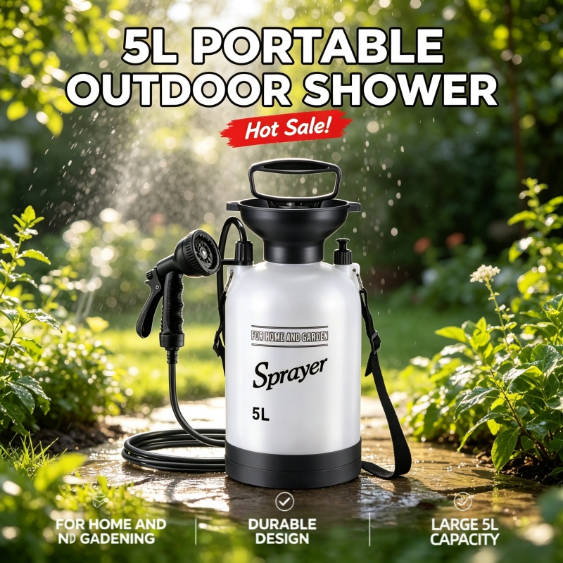 Outdoor Camping Carpet - 5L Taşınabilir Kamp Duşu Manuel Basınçlı