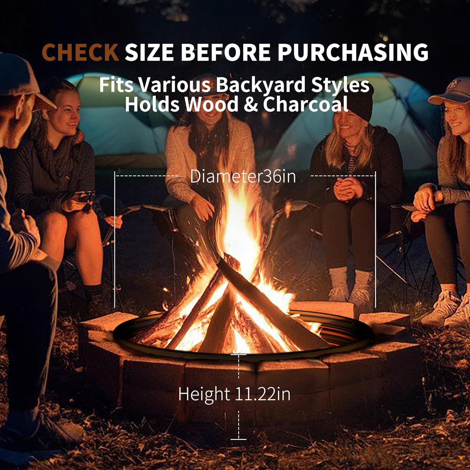 36 İnç Ağır Hizmet Tipi Ateş Ç - Outdoor Camping Fire Pit incelemesi ve fiyatı