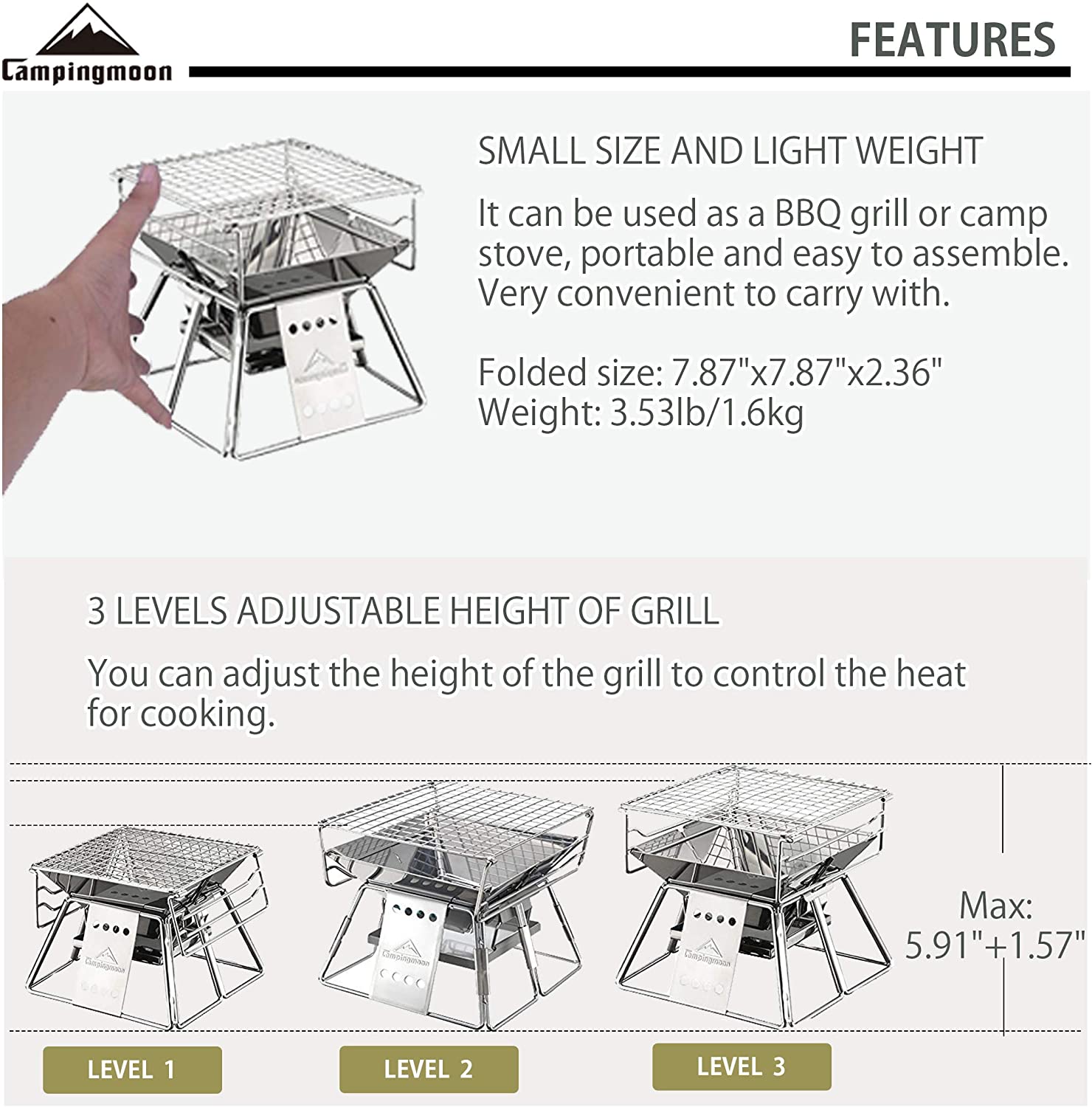 Campingmoon açık kamp barbekü  - Outdoor Camping Fire Pit incelemesi ve fiyatı